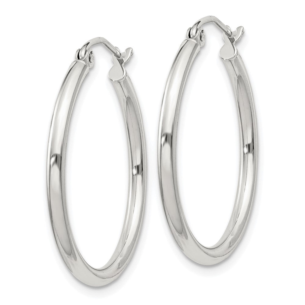 QE800SP Sterling Silver 2mm Round Hoop Earrings