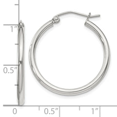 QE800SP Sterling Silver 2mm Round Hoop Earrings