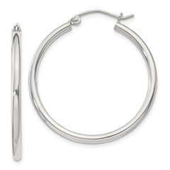 QE802SP Sterling Silver 2mm Round Hoop Earrings