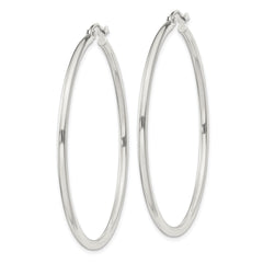 QE804SP Sterling Silver 2mm Round Hoop Earrings