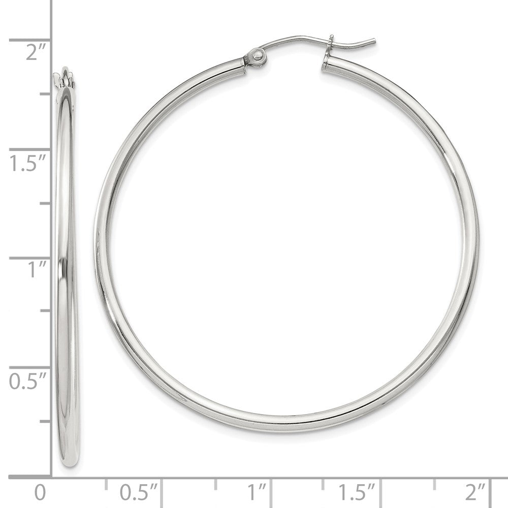 QE804SP Sterling Silver 2mm Round Hoop Earrings