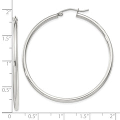 QE804SP Sterling Silver 2mm Round Hoop Earrings