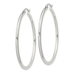 QE805SP Sterling Silver 2mm Round Hoop Earrings