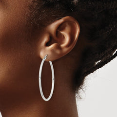 QE805SP Sterling Silver 2mm Round Hoop Earrings