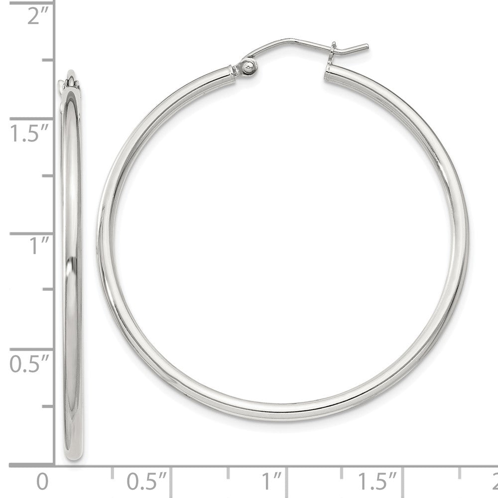 QE805SP Sterling Silver 2mm Round Hoop Earrings