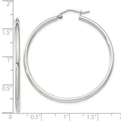 QE805SP Sterling Silver 2mm Round Hoop Earrings