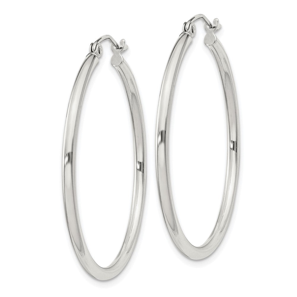 QE806SP Sterling Silver 2mm Round Hoop Earrings