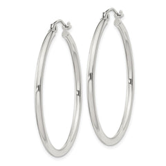 QE806SP Sterling Silver 2mm Round Hoop Earrings