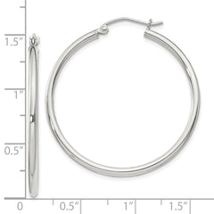 QE806SP Sterling Silver 2mm Round Hoop Earrings