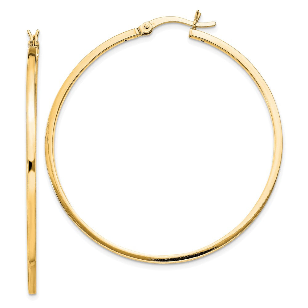 QE8099GP Sterling Silver Flash Gold-plated 1.5x45mm Hoop Earrings