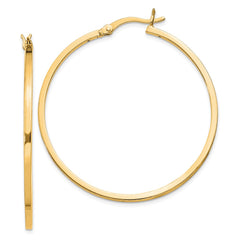 QE8100GP Sterling Silver Flash Gold-plated 1.5x40mm Hoop Earrings