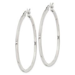 QE8100SP Sterling Silver 1.5x40mm Hoop Earrings