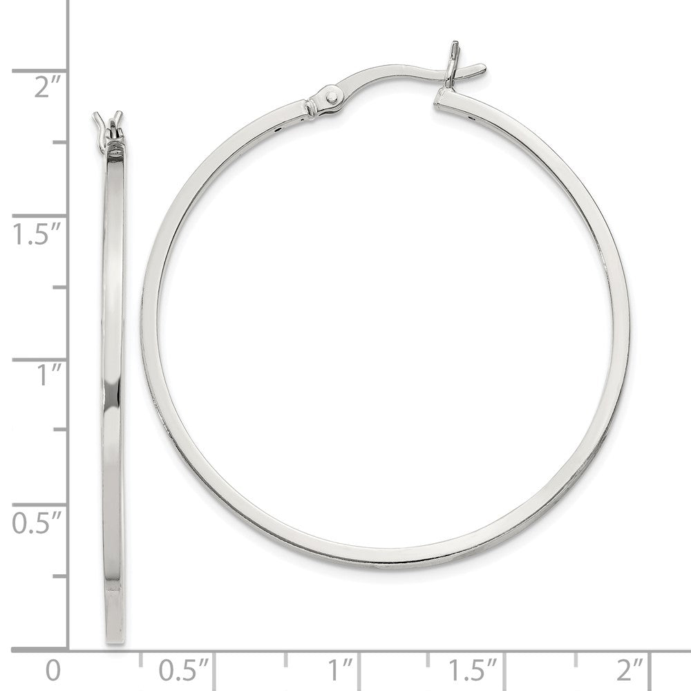 QE8100SP Sterling Silver 1.5x40mm Hoop Earrings