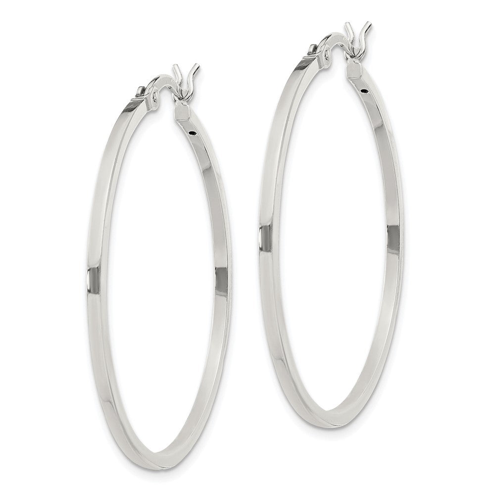 QE8101SP Sterling Silver 1.5x35mm Hoop Earrings