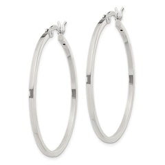 QE8101SP Sterling Silver 1.5x35mm Hoop Earrings