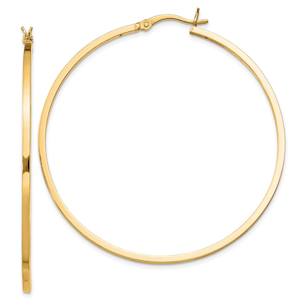 QE8104GP Sterling Silver Flash Gold-plated 1.5x50mm Hoop Earrings