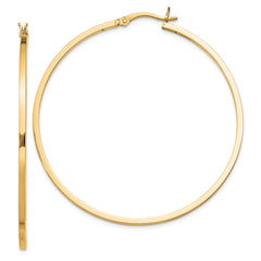 QE8104GP Sterling Silver Flash Gold-plated 1.5x50mm Hoop Earrings