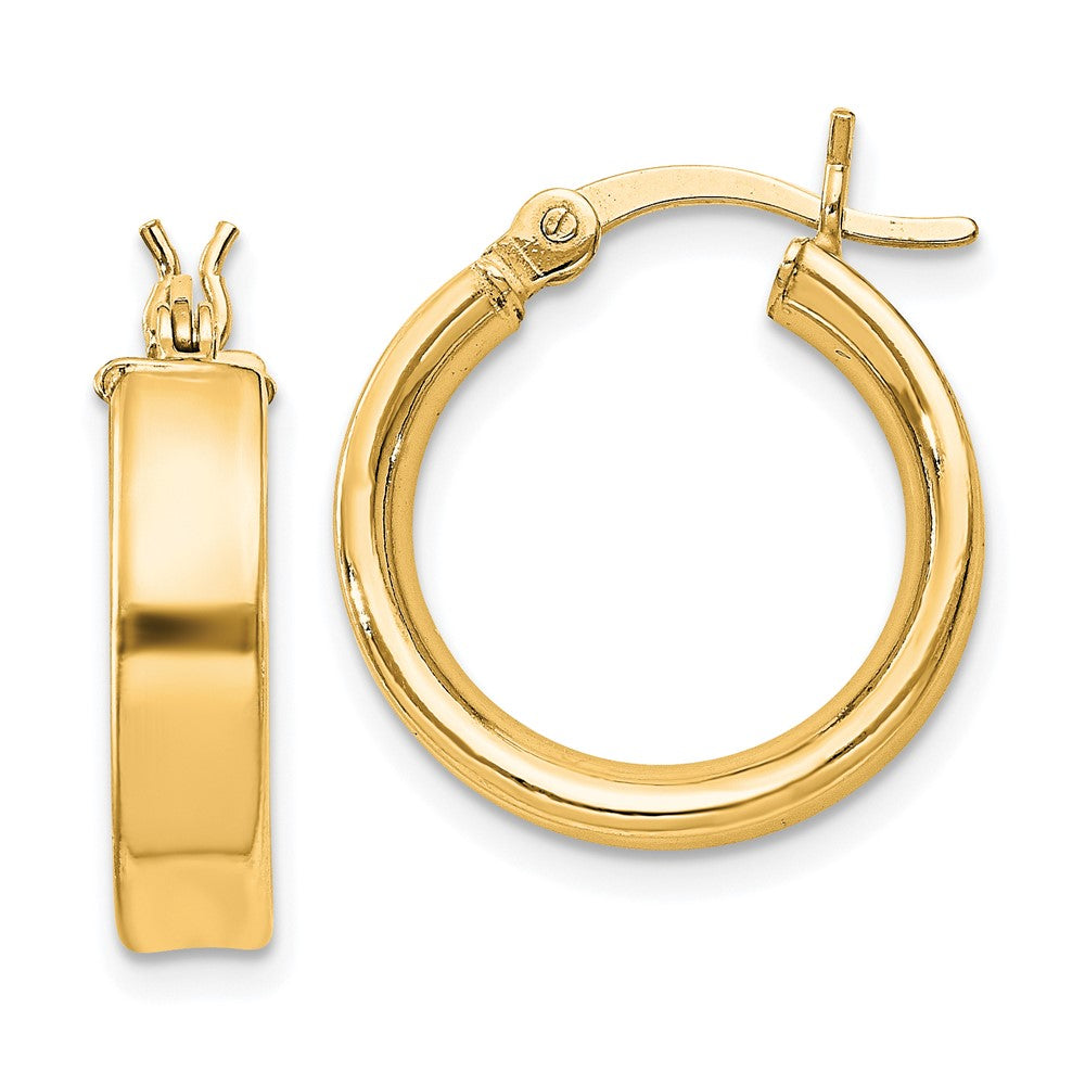 QE8105GP Sterling Silver Flash Gold-plated 4x16mm Hoop Earrings