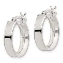 QE8105SP Sterling Silver 4x16mm Hoop Earrings