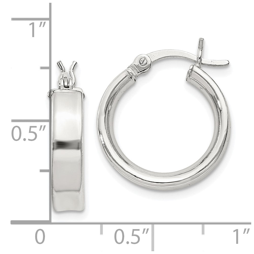 QE8105SP Sterling Silver 4x16mm Hoop Earrings