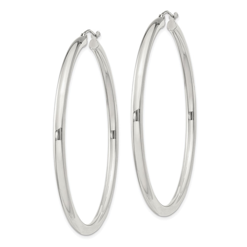 QE812SP Sterling Silver 3mm Round Hoop Earrings