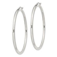 QE812SP Sterling Silver 3mm Round Hoop Earrings