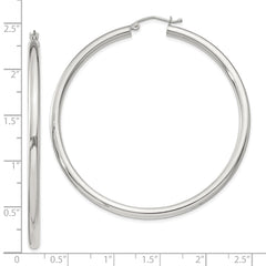 QE812SP Sterling Silver 3mm Round Hoop Earrings