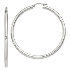 QE812SP Sterling Silver 3mm Round Hoop Earrings