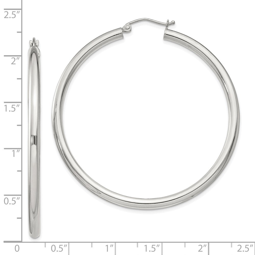 QE813SP Sterling Silver 3mm Round Hoop Earrings