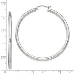 QE813SP Sterling Silver 3mm Round Hoop Earrings