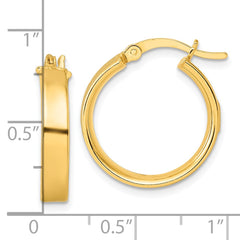 QE8143GP Sterling Silver Flash Gold-plated 4.25x20mm Hoop Earrings