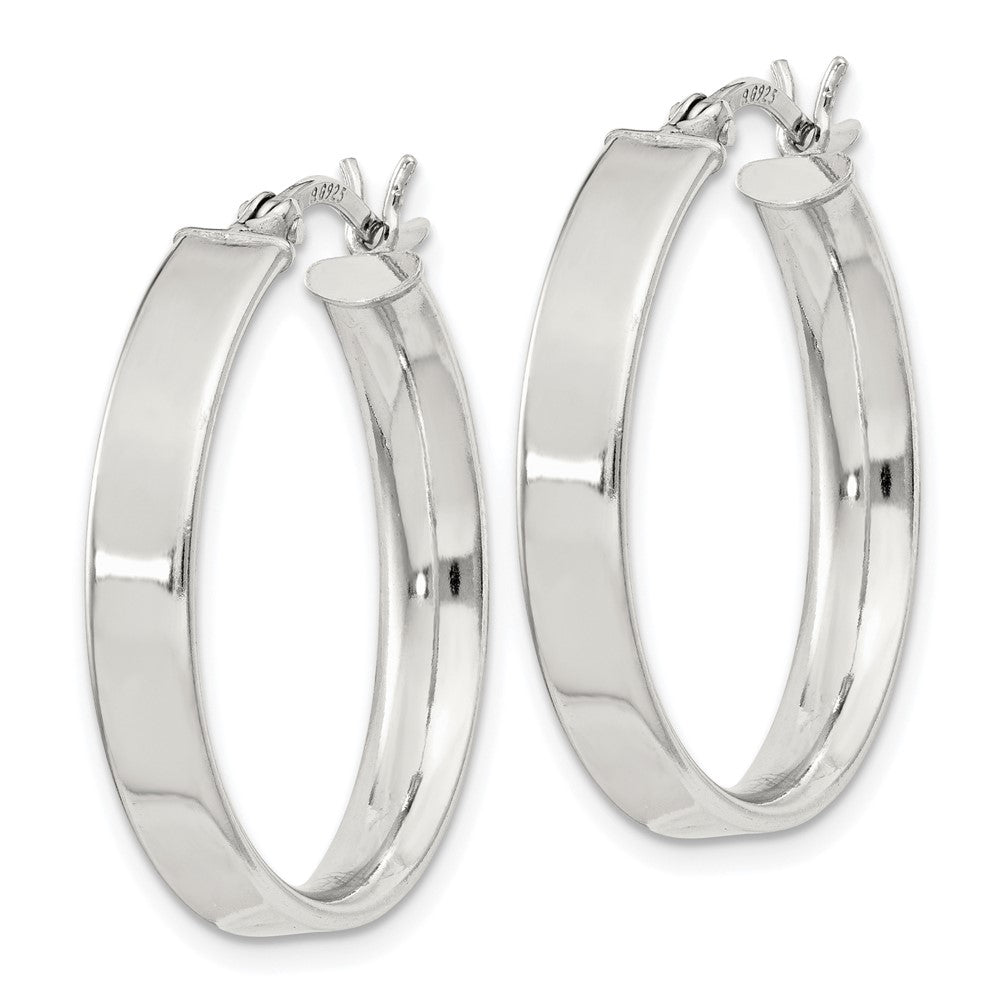 QE8144SP Sterling Silver 4.25x25Hoop Earrings