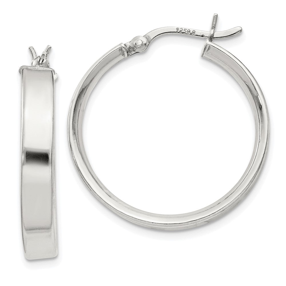 QE8144SP Sterling Silver 4.25x25Hoop Earrings