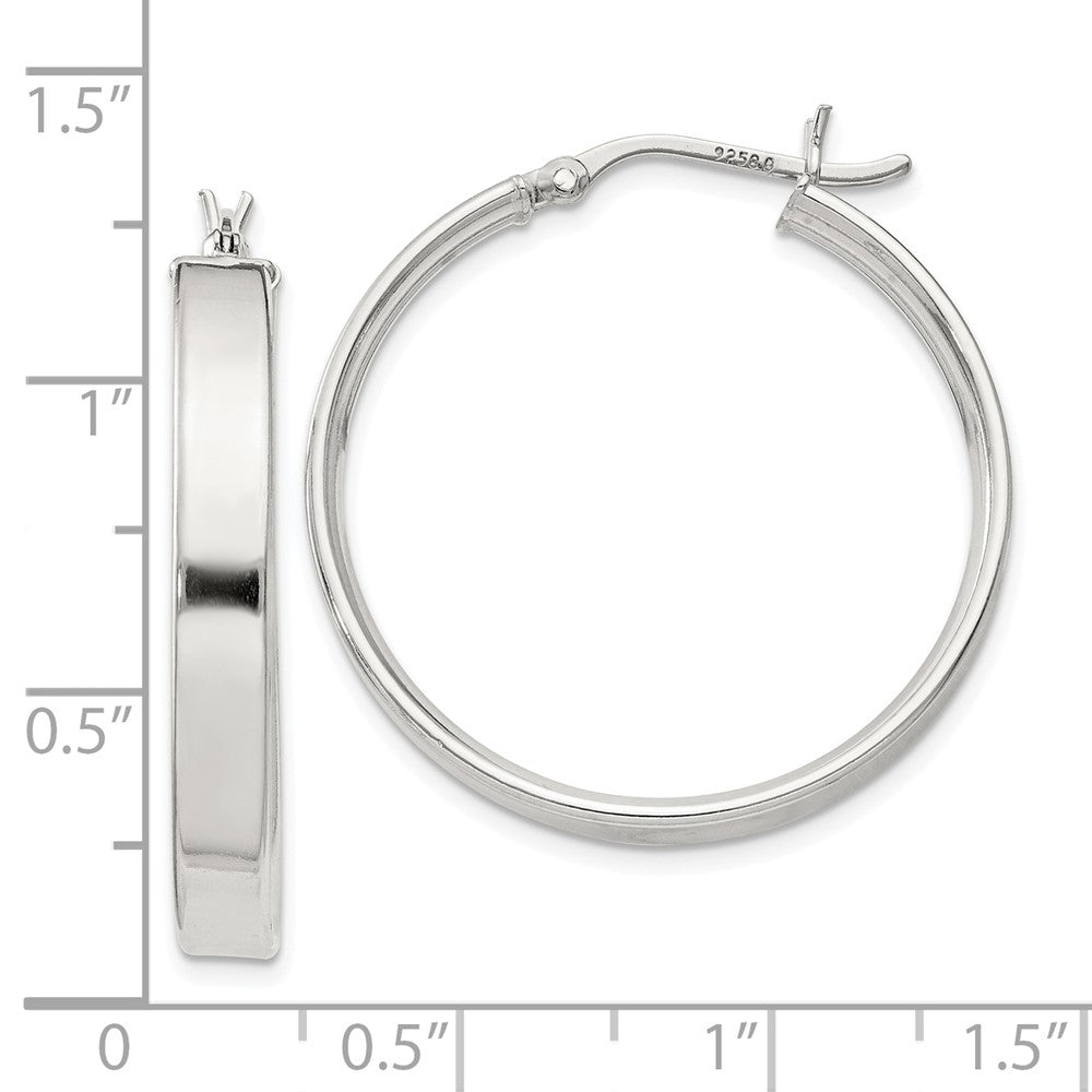 QE8145SP Sterling Silver 4.25x30 Hoop Earrings