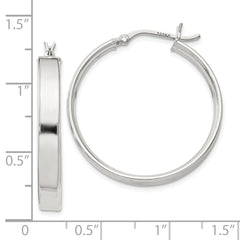 QE8145SP Sterling Silver 4.25x30 Hoop Earrings