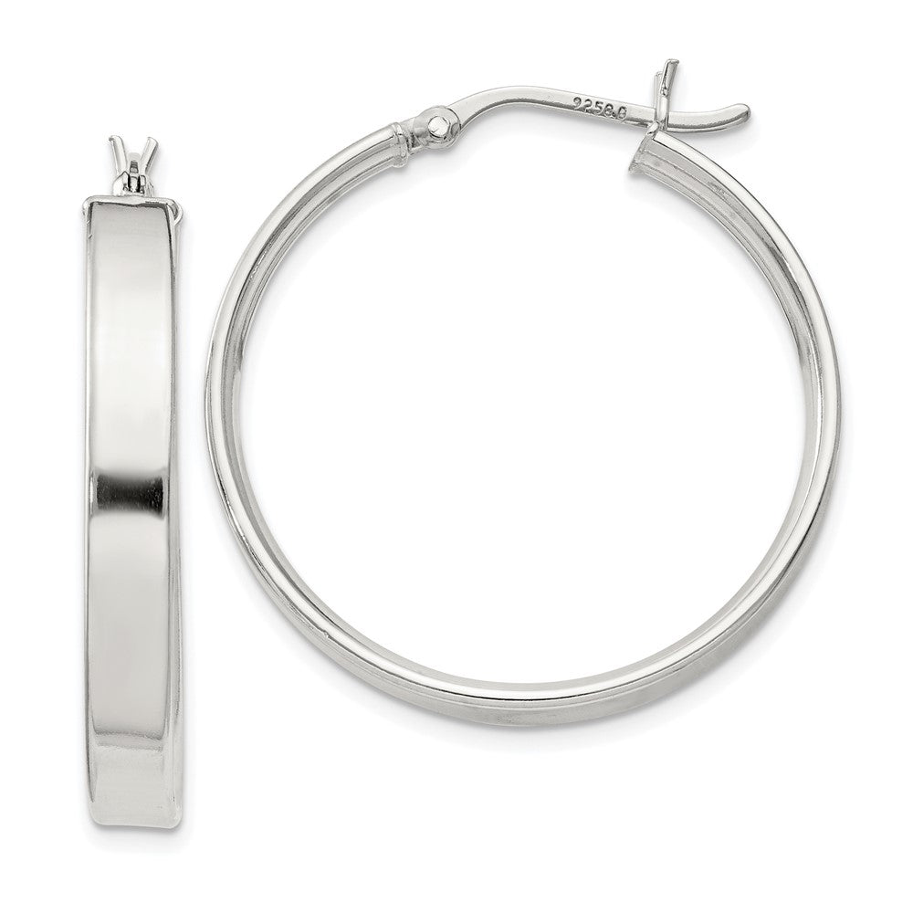 QE8145SP Sterling Silver 4.25x30 Hoop Earrings