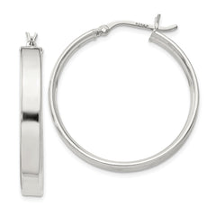 QE8145SP Sterling Silver 4.25x30 Hoop Earrings
