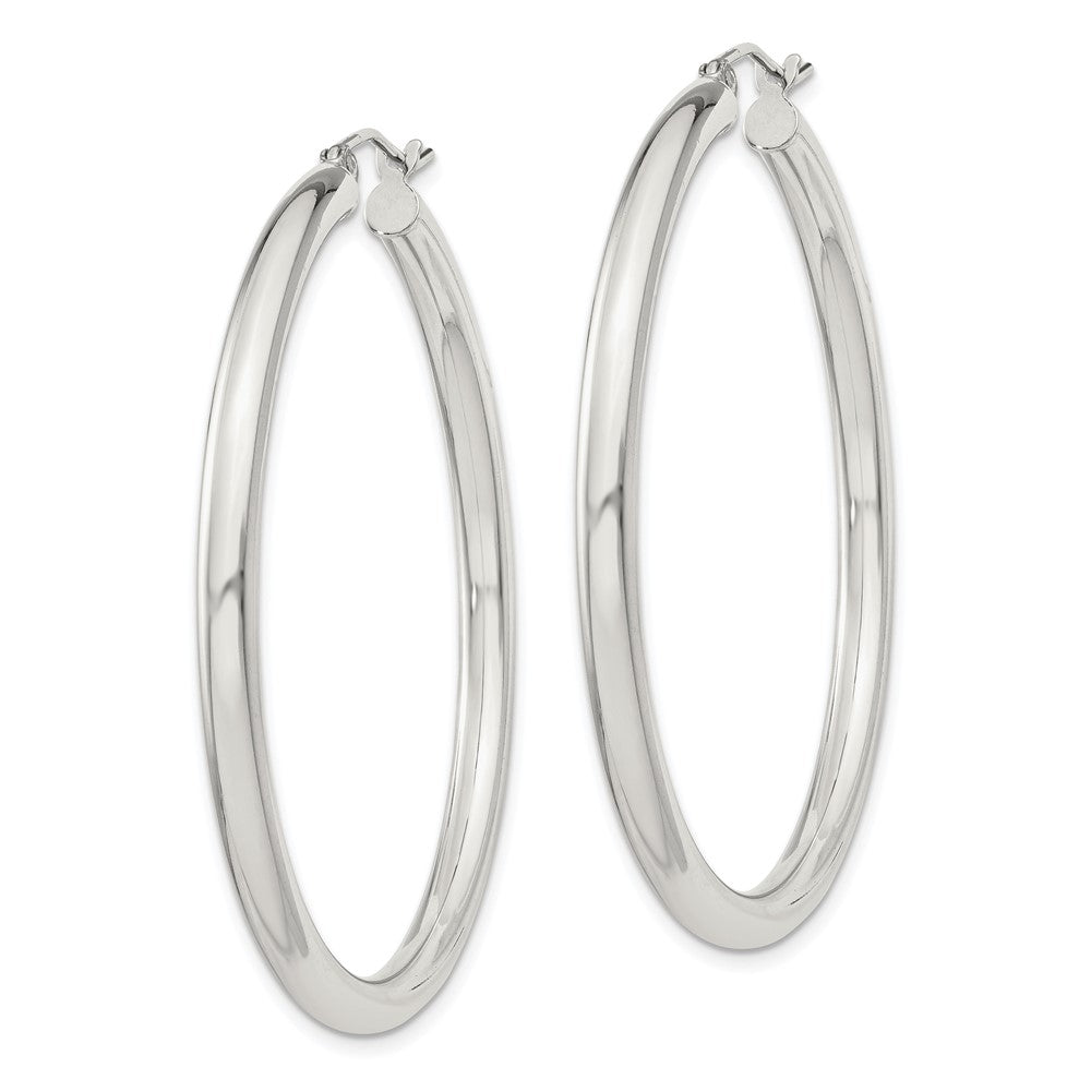 QE814SP Sterling Silver 3mm Round Hoop Earrings
