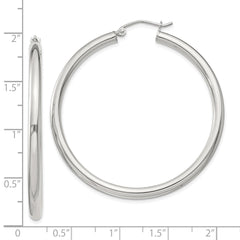 QE814SP Sterling Silver 3mm Round Hoop Earrings