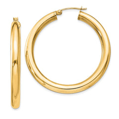 QE817GP Sterling Silver Flash Gold-plated 4mm Round Hoop Earrings