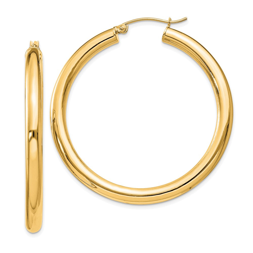 QE818GP Sterling Silver Flash Gold-plated 4mm Round Hoop Earrings