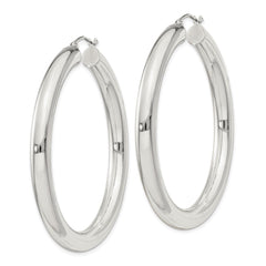 QE822SP Sterling Silver 5mm Round Hoop Earrings