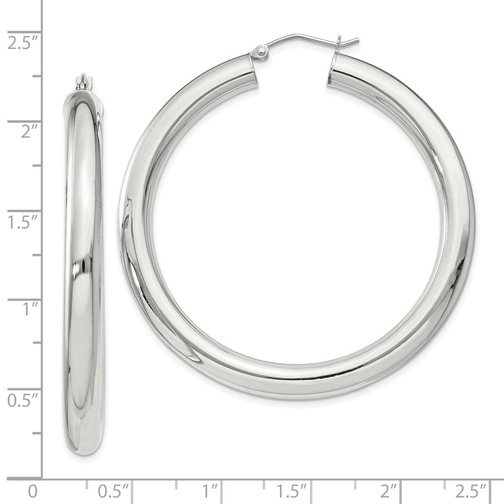 QE822SP Sterling Silver 5mm Round Hoop Earrings