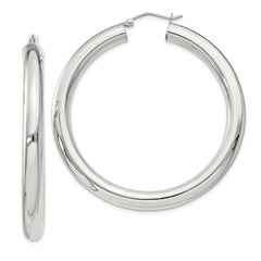 QE822SP Sterling Silver 5mm Round Hoop Earrings