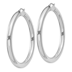 QE823 Sterling Silver Rhodium-plated 5mm Round Hoop Earrings