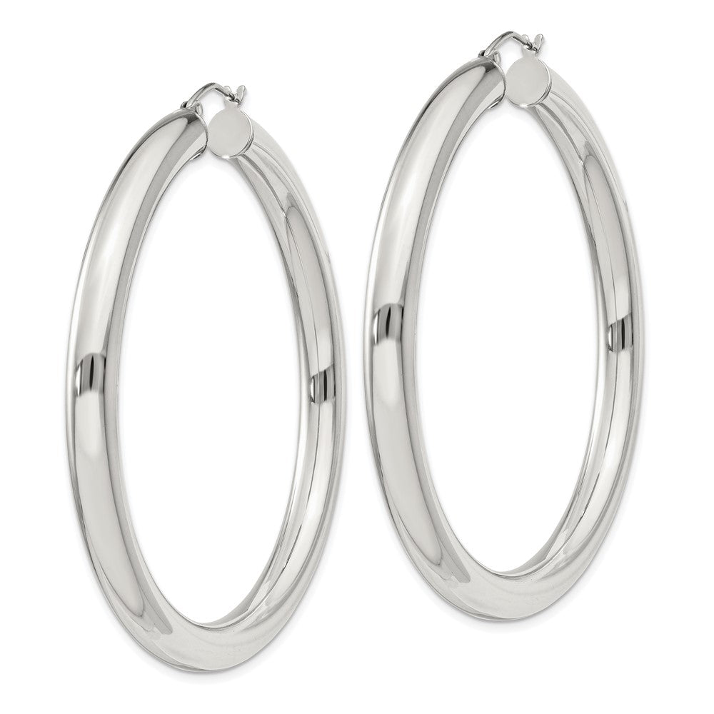 QE823SP Sterling Silver 5mm Round Hoop Earrings