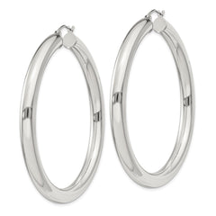 QE823SP Sterling Silver 5mm Round Hoop Earrings