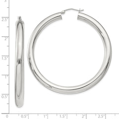 QE823SP Sterling Silver 5mm Round Hoop Earrings
