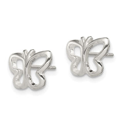QE8635 Sterling Silver Polished Butterfly Children's Post Earrings
