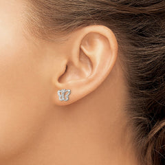 QE8635 Sterling Silver Polished Butterfly Children's Post Earrings